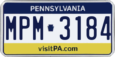 PA license plate MPM3184