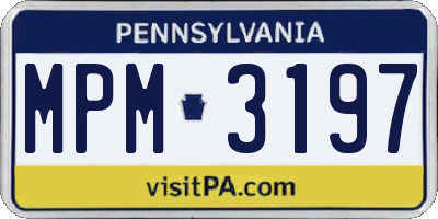 PA license plate MPM3197