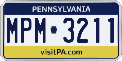 PA license plate MPM3211