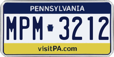 PA license plate MPM3212