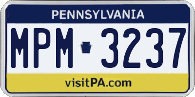 PA license plate MPM3237