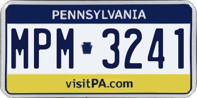 PA license plate MPM3241