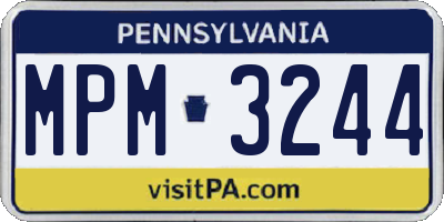 PA license plate MPM3244