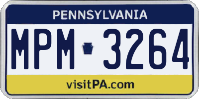 PA license plate MPM3264