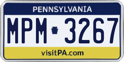 PA license plate MPM3267