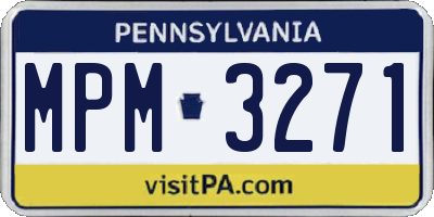 PA license plate MPM3271