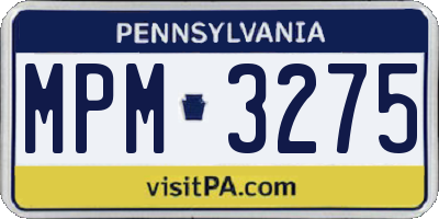 PA license plate MPM3275
