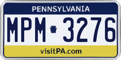 PA license plate MPM3276