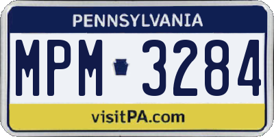 PA license plate MPM3284
