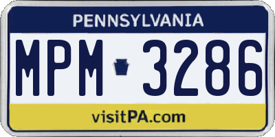 PA license plate MPM3286