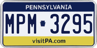 PA license plate MPM3295