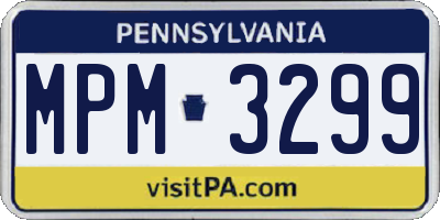 PA license plate MPM3299