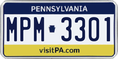 PA license plate MPM3301