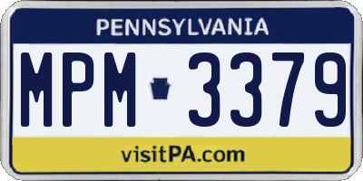 PA license plate MPM3379