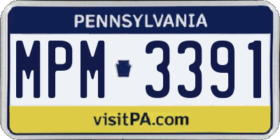 PA license plate MPM3391