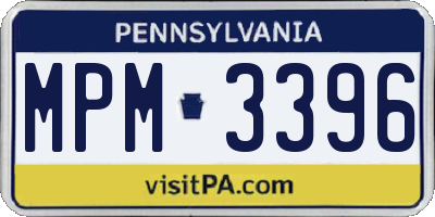 PA license plate MPM3396