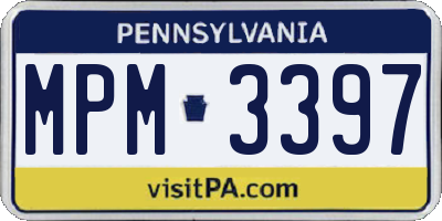 PA license plate MPM3397