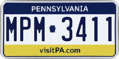 PA license plate MPM3411