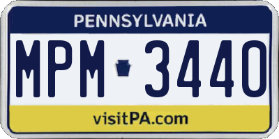 PA license plate MPM3440