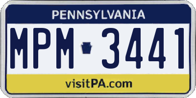 PA license plate MPM3441
