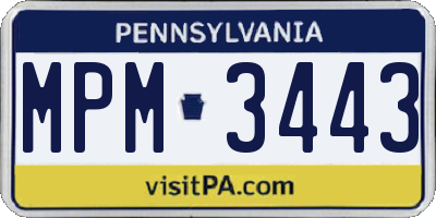 PA license plate MPM3443