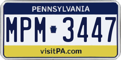 PA license plate MPM3447
