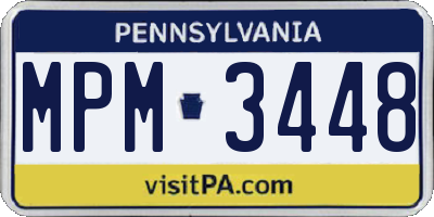PA license plate MPM3448