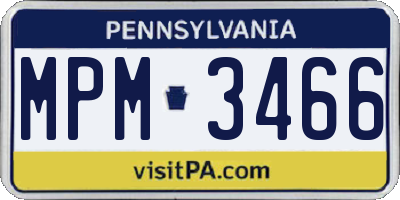 PA license plate MPM3466