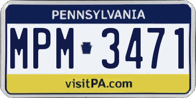 PA license plate MPM3471