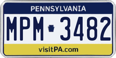 PA license plate MPM3482