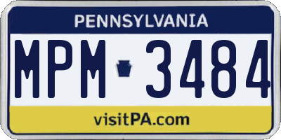 PA license plate MPM3484