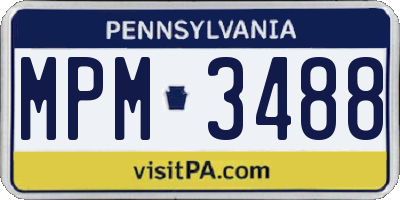 PA license plate MPM3488