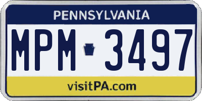 PA license plate MPM3497