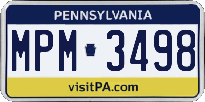 PA license plate MPM3498