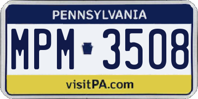 PA license plate MPM3508