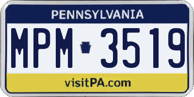PA license plate MPM3519