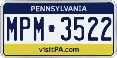 PA license plate MPM3522