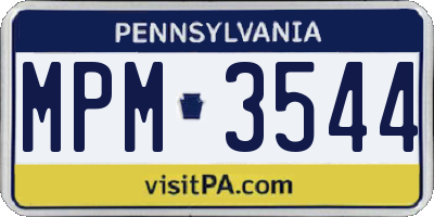 PA license plate MPM3544