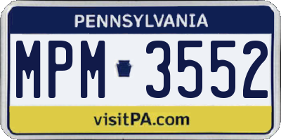 PA license plate MPM3552