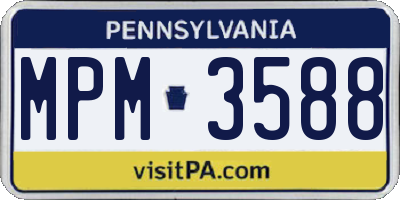 PA license plate MPM3588