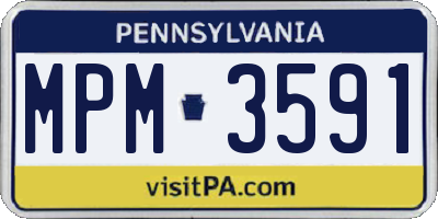 PA license plate MPM3591