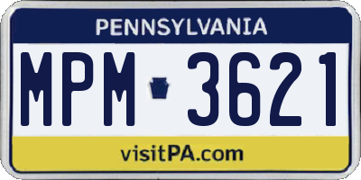 PA license plate MPM3621