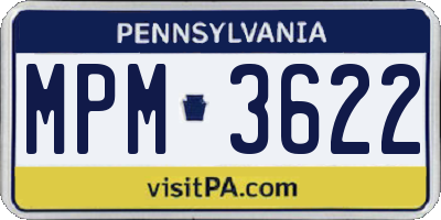 PA license plate MPM3622
