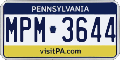 PA license plate MPM3644