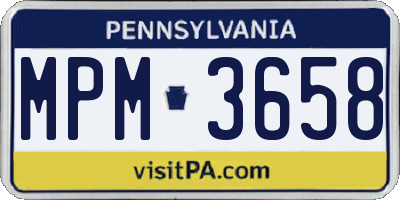 PA license plate MPM3658