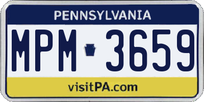 PA license plate MPM3659