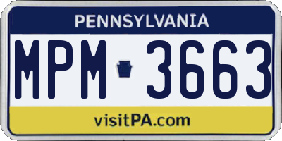 PA license plate MPM3663