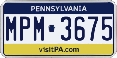 PA license plate MPM3675