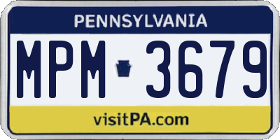 PA license plate MPM3679