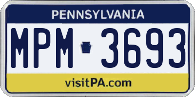 PA license plate MPM3693